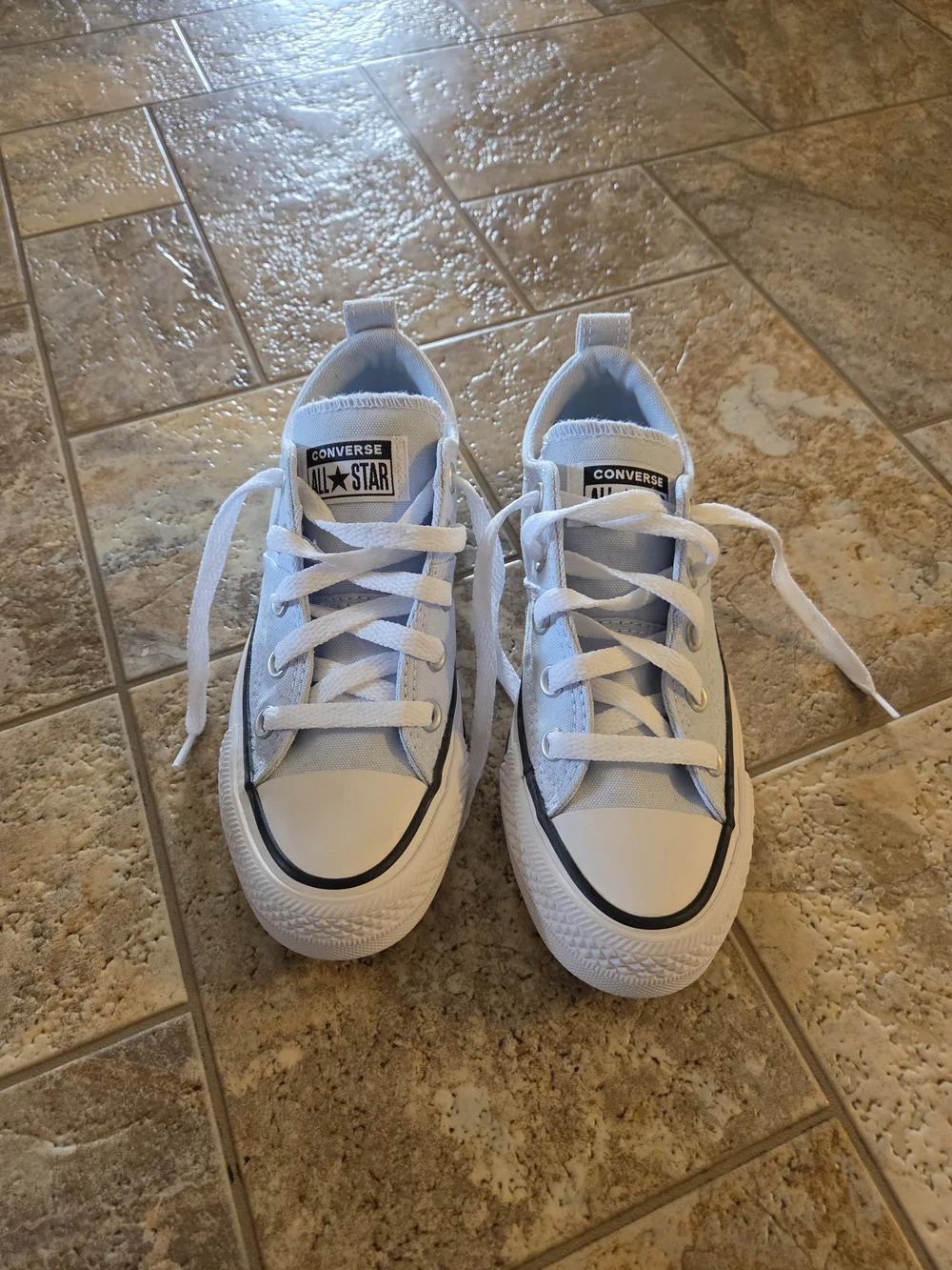 Converse Kids White Low Top Canvas Sneakers with Black Trim